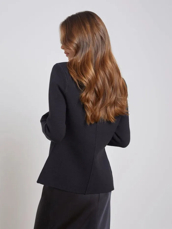 L039Agence Knitwear Women Lacey Knit Blazer Black