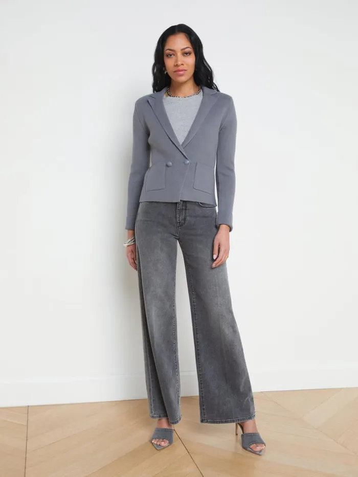 L039Agence Knitwear Women Sofia Knit Blazer Shadow Grey
