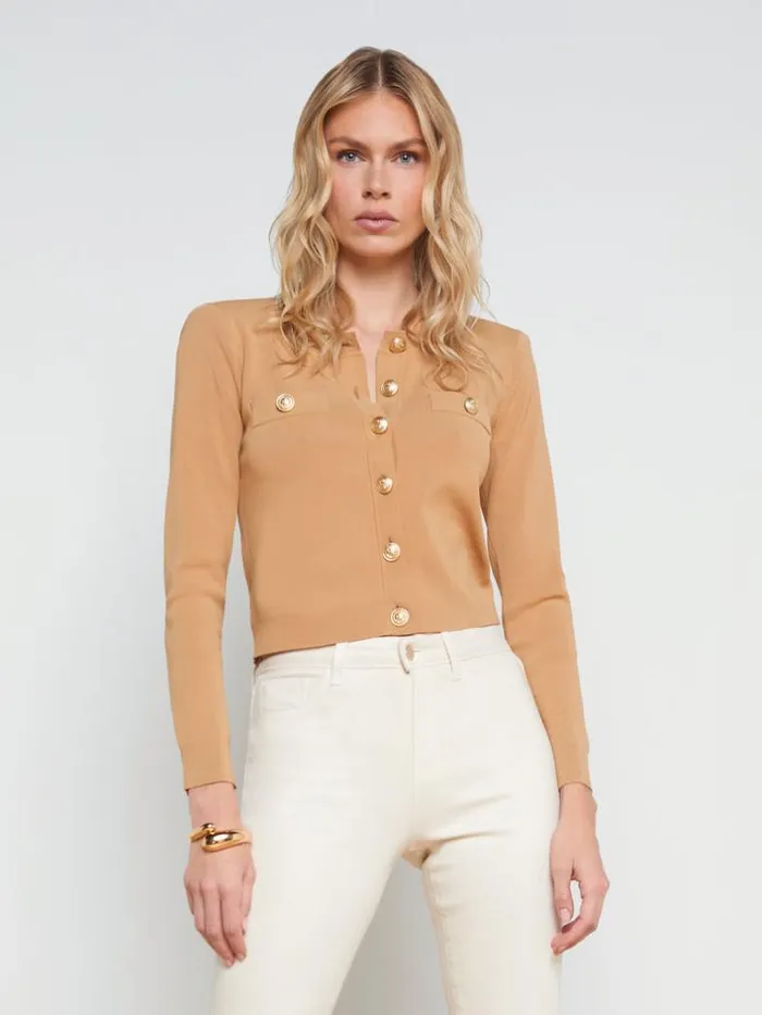 L039Agence Knitwear Women Toulouse Cardigan Soft Camel