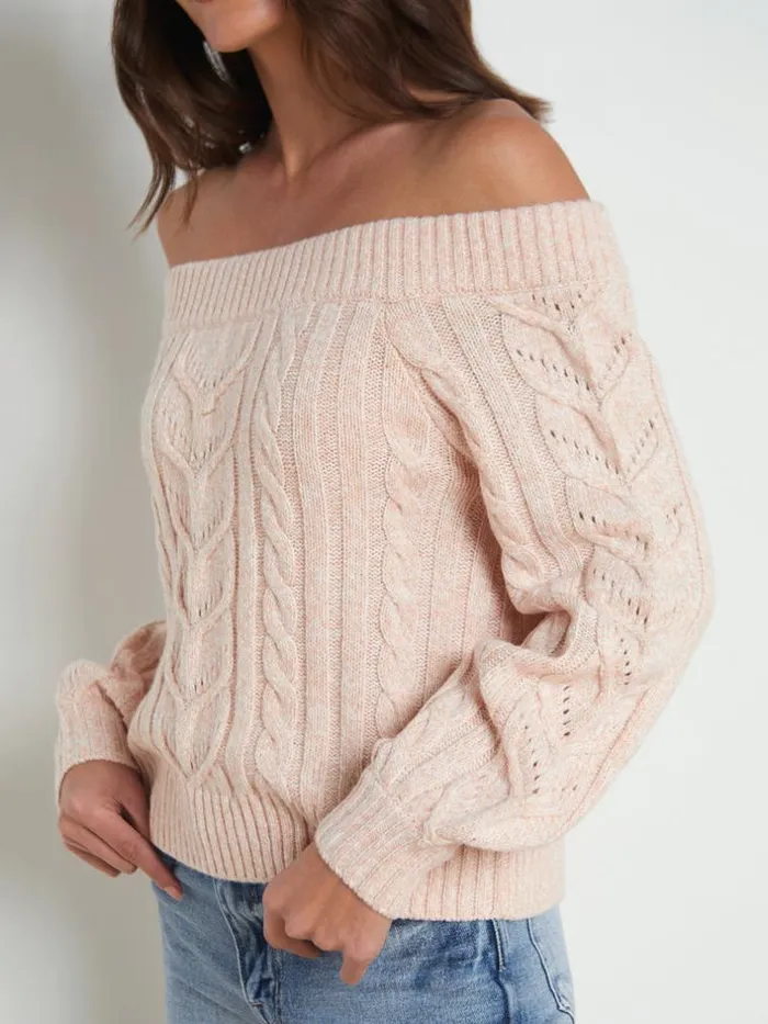 L039Agence Knitwear Women Vesta OfftheShoulder Sweater Pale Nude