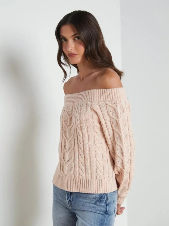L039Agence Knitwear Women Vesta OfftheShoulder Sweater Pale Nude