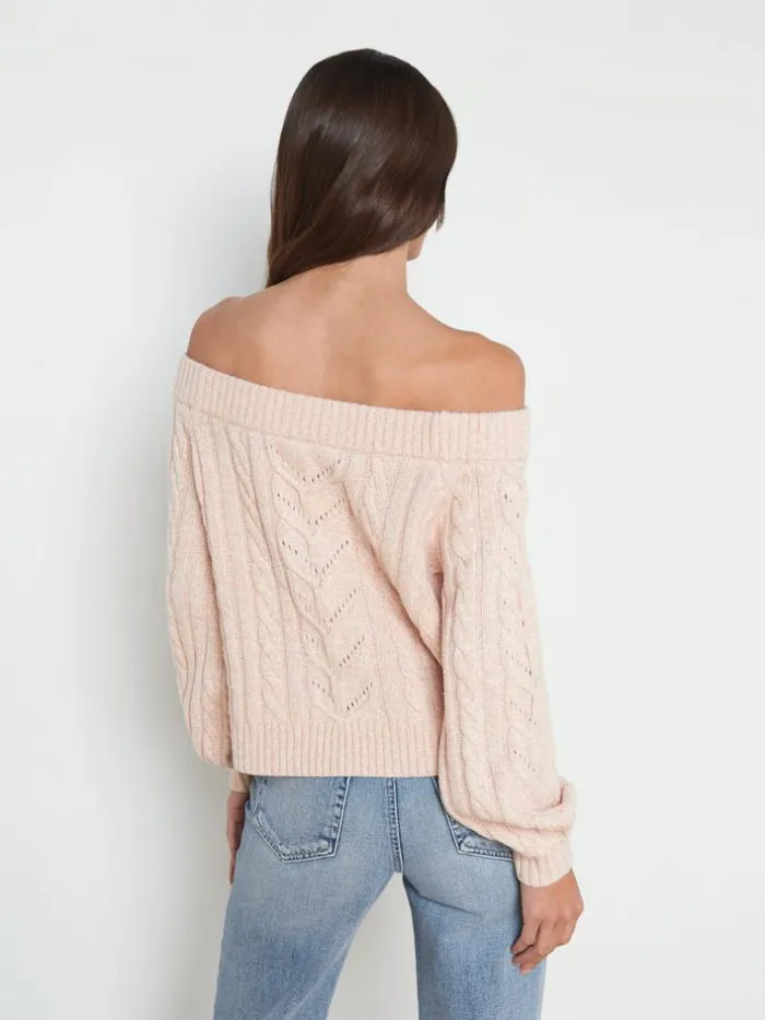 L039Agence Knitwear Women Vesta OfftheShoulder Sweater Pale Nude