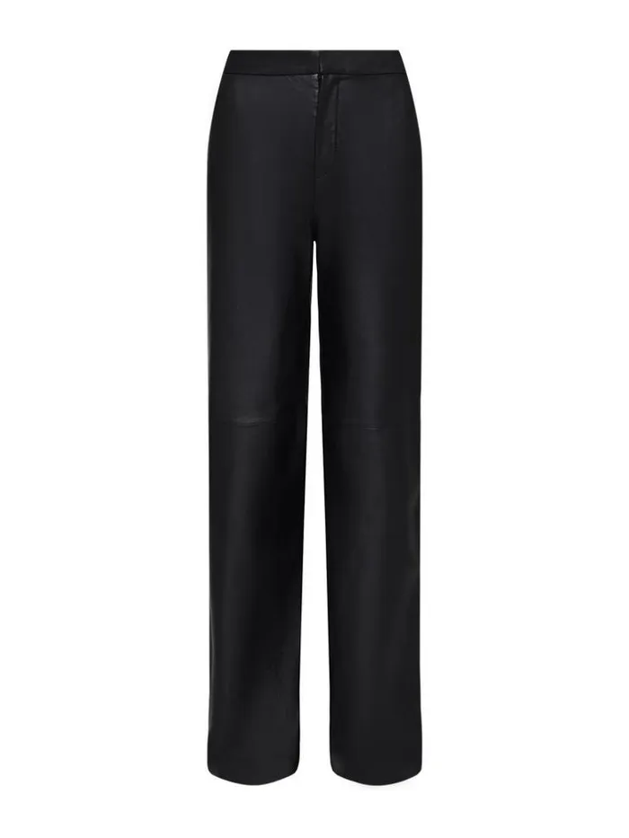 L039Agence Leather Women Livvy Leather StraightLeg Trouser Black