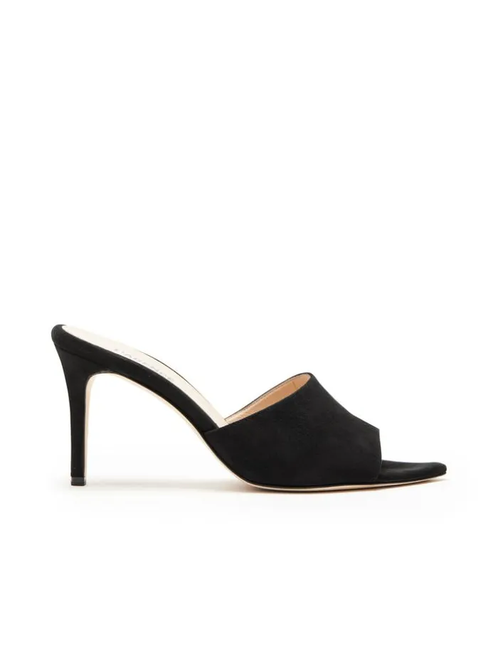L039Agence Mules Women Lolita Open Toe Mule Black Suede
