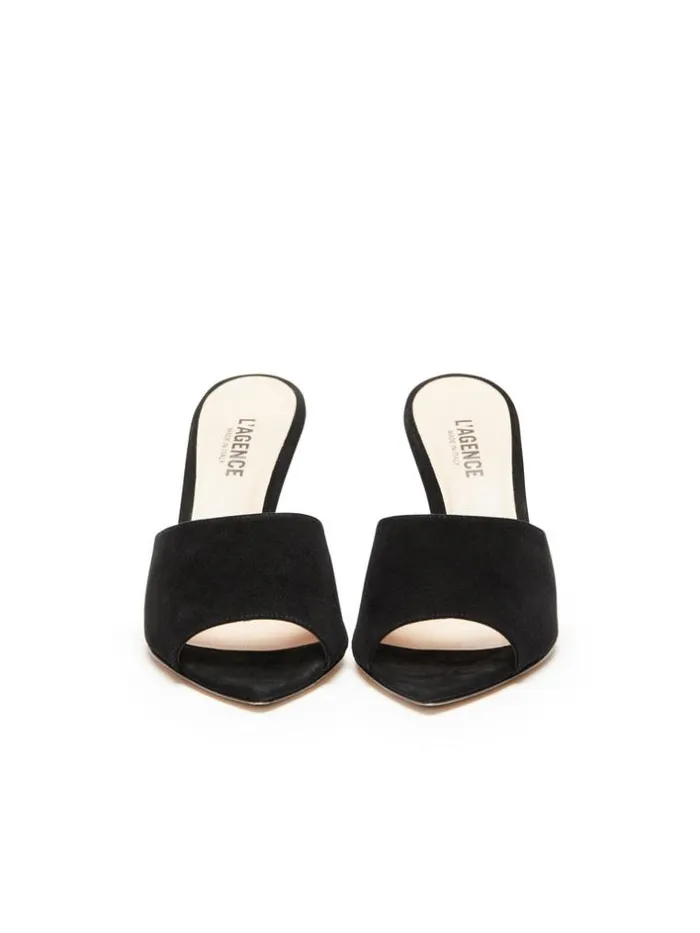 L039Agence Mules Women Lolita Open Toe Mule Black Suede
