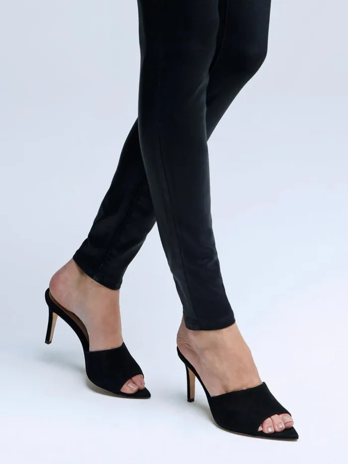 L039Agence Mules Women Lolita Open Toe Mule Black Suede