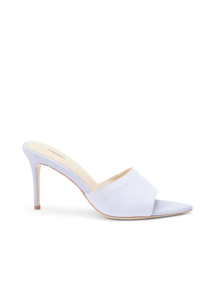 L039Agence Mules Women Lolita Open Toe Mule Lilac Denim