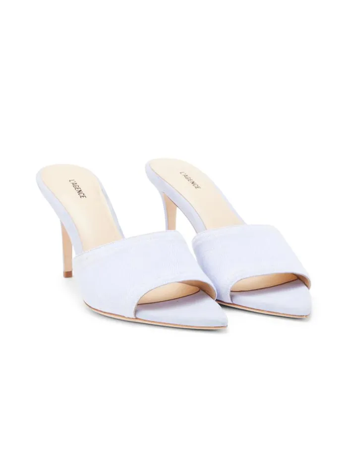 L039Agence Mules Women Lolita Open Toe Mule Lilac Denim