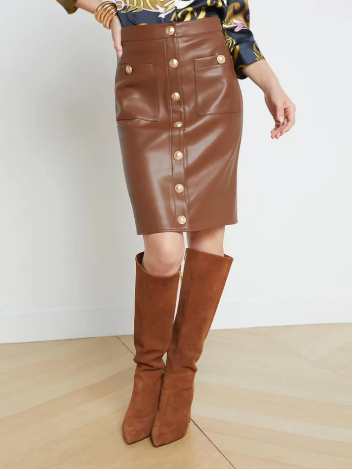 L039Agence Pants Shorts and Skirts Women Amira Pencil Skirt Smoky Quartz