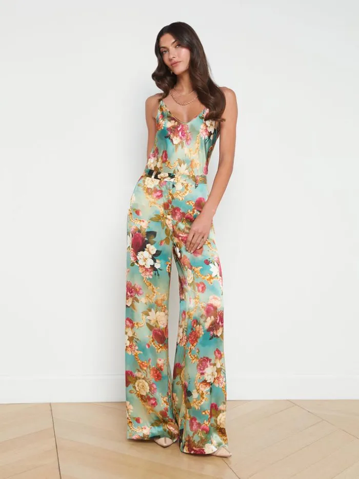 L039Agence Pants Shorts and Skirts Women Gavin Silk WideLeg Pant Multi Rococo L039Agence Pants Shorts and Skirts Women Gavin Silk WideLeg Pant Multi Rococo