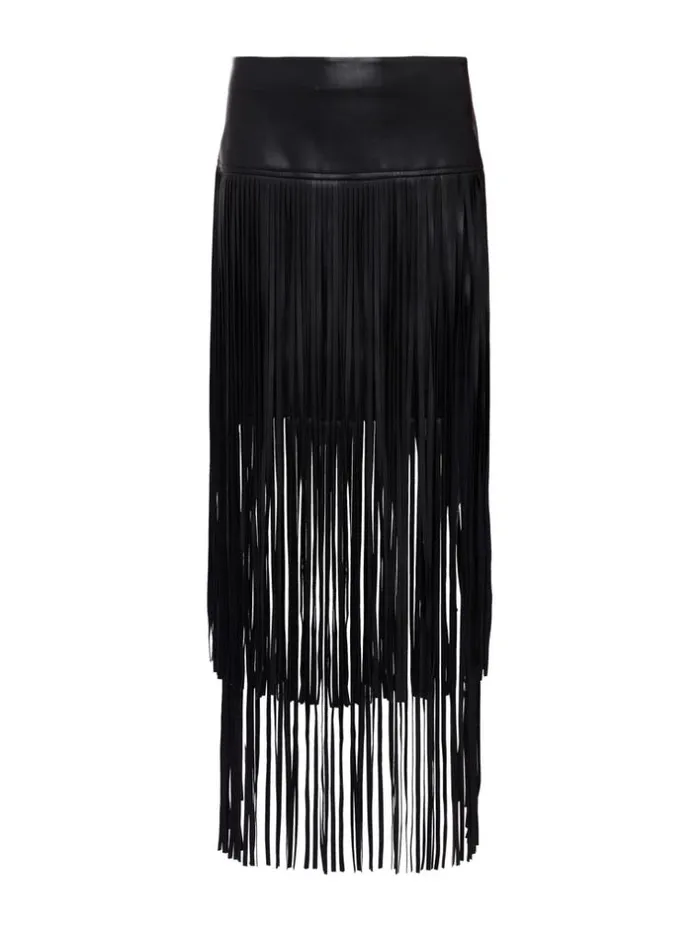 L039Agence Pants Shorts and Skirts Women Karolina Fringe Skirt Black