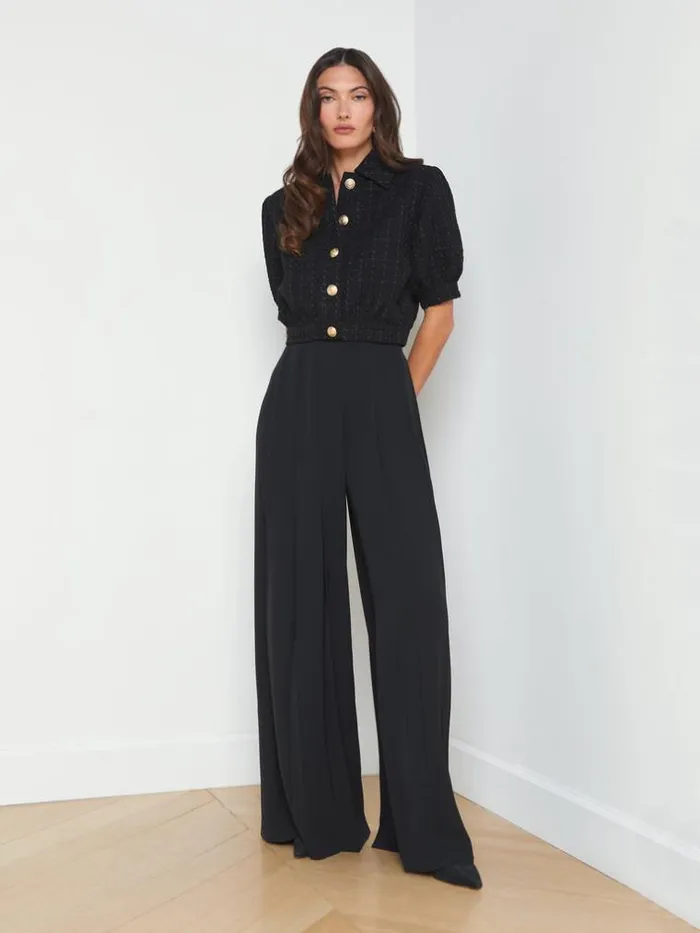 L039Agence Pants Shorts and Skirts Women Nova Pleated WideLeg Pant Black