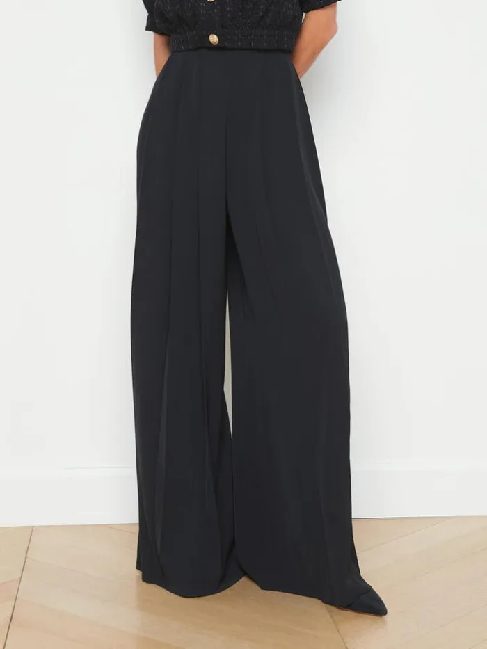 L039Agence Pants Shorts and Skirts Women Nova Pleated WideLeg Pant Black