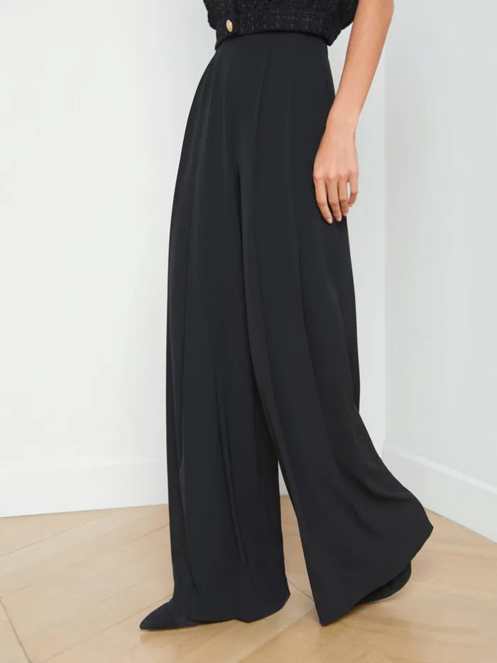 L039Agence Pants Shorts and Skirts Women Nova Pleated WideLeg Pant Black