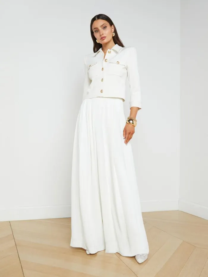 L039Agence Pants Shorts and Skirts Women Nova Pleated WideLeg Pant Ivory