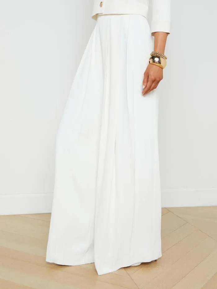 L039Agence Pants Shorts and Skirts Women Nova Pleated WideLeg Pant Ivory
