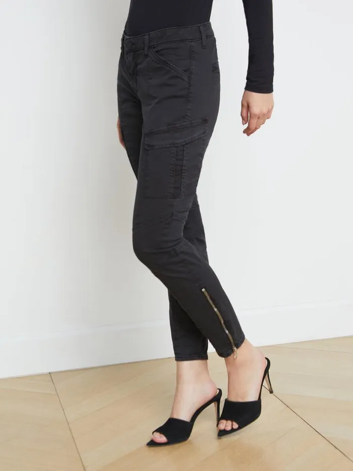 L039Agence Pants Shorts and Skirts Women Patton Cargo Skinny Pant Worn Black