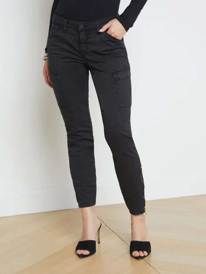 L039Agence Pants Shorts and Skirts Women Patton Cargo Skinny Pant Worn Black