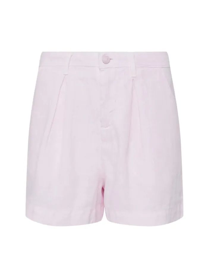 L039Agence Pants Shorts and Skirts Women Zahari Linen Pleated Short Lilac Snow