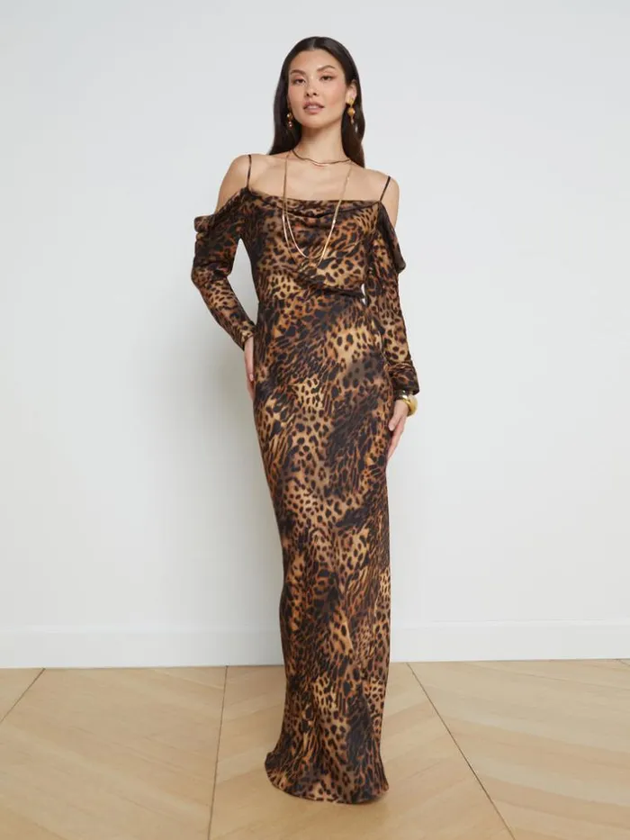 L039Agence Pants Shorts and Skirts Women Zeta Skirt Brown Multi Oil Leopard