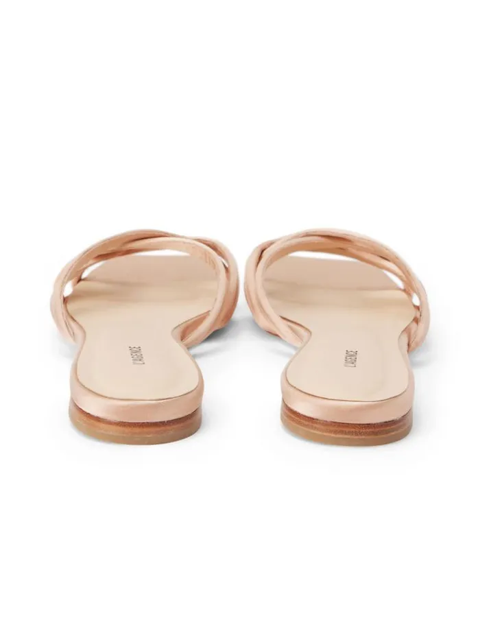 L039Agence Sandals and Wedges Women Abelle Satin Flat Sandal Dusty Pink Satin