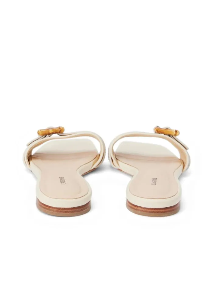 L039Agence Sandals and Wedges Women Aurelie Buckle Slide Sandal Ecru Leather
