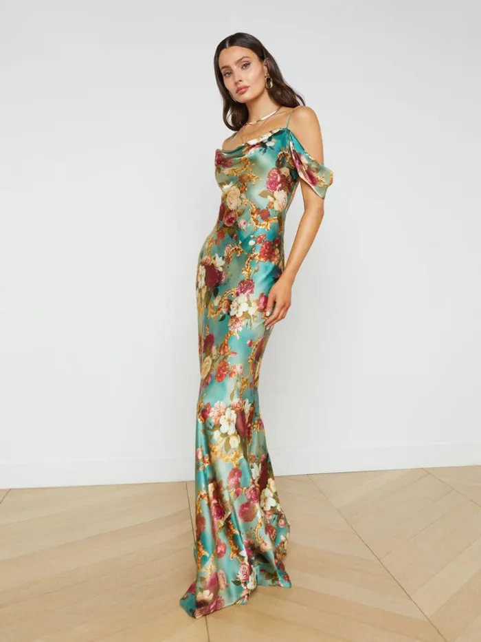 L039Agence Silks Women Kenna Silk Dress Multi Rococo
