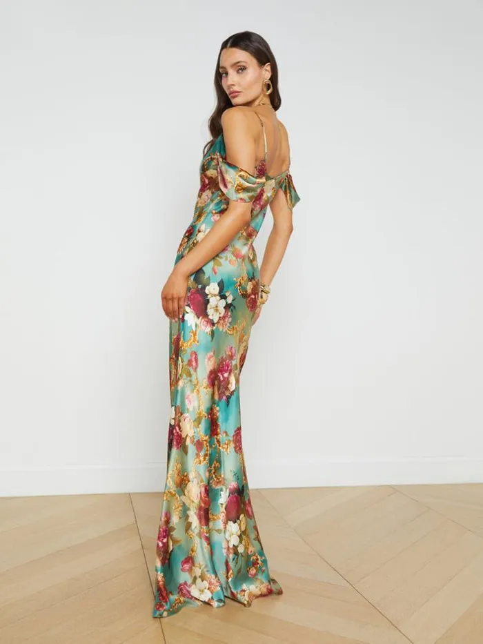 L039Agence Silks Women Kenna Silk Dress Multi Rococo
