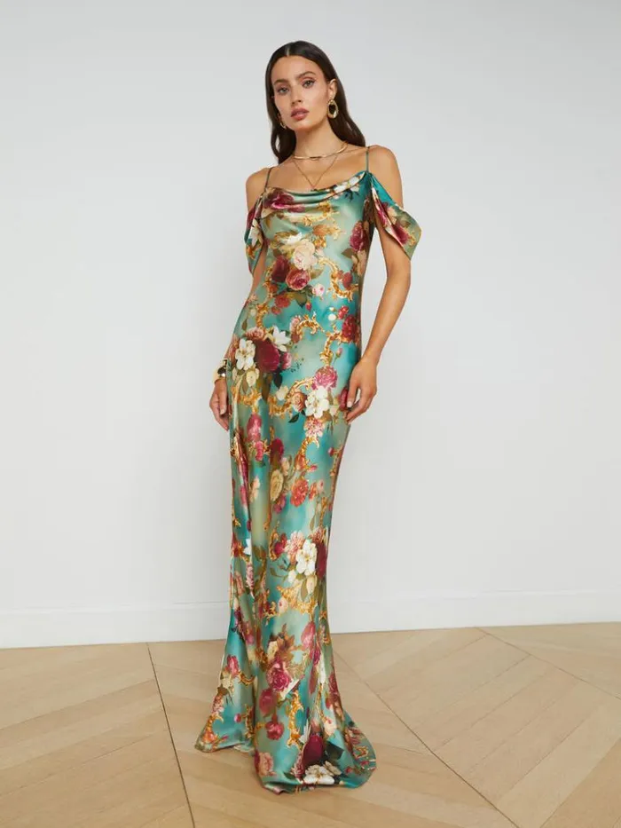 L039Agence Silks Women Kenna Silk Dress Multi Rococo