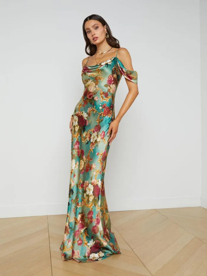 L039Agence Silks Women Kenna Silk Dress Multi Rococo
