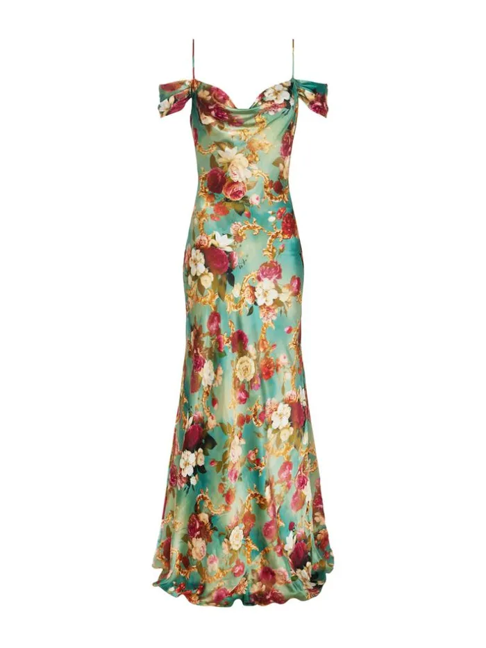 L039Agence Silks Women Kenna Silk Dress Multi Rococo