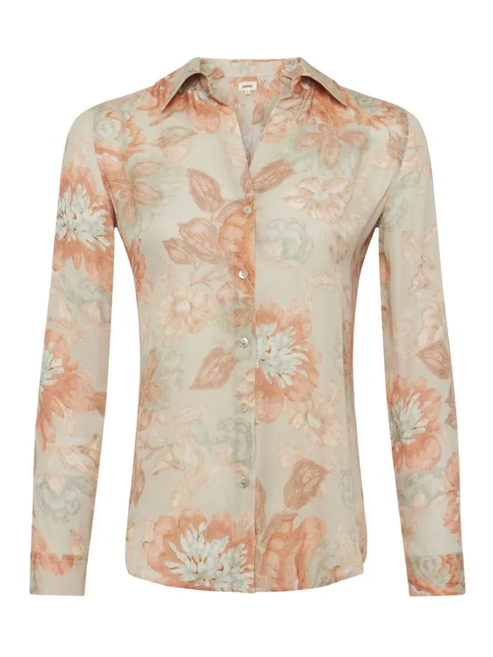 L039Agence Silks Women Nina Silk Blouse Multi Soft Pastel Vintage Floral