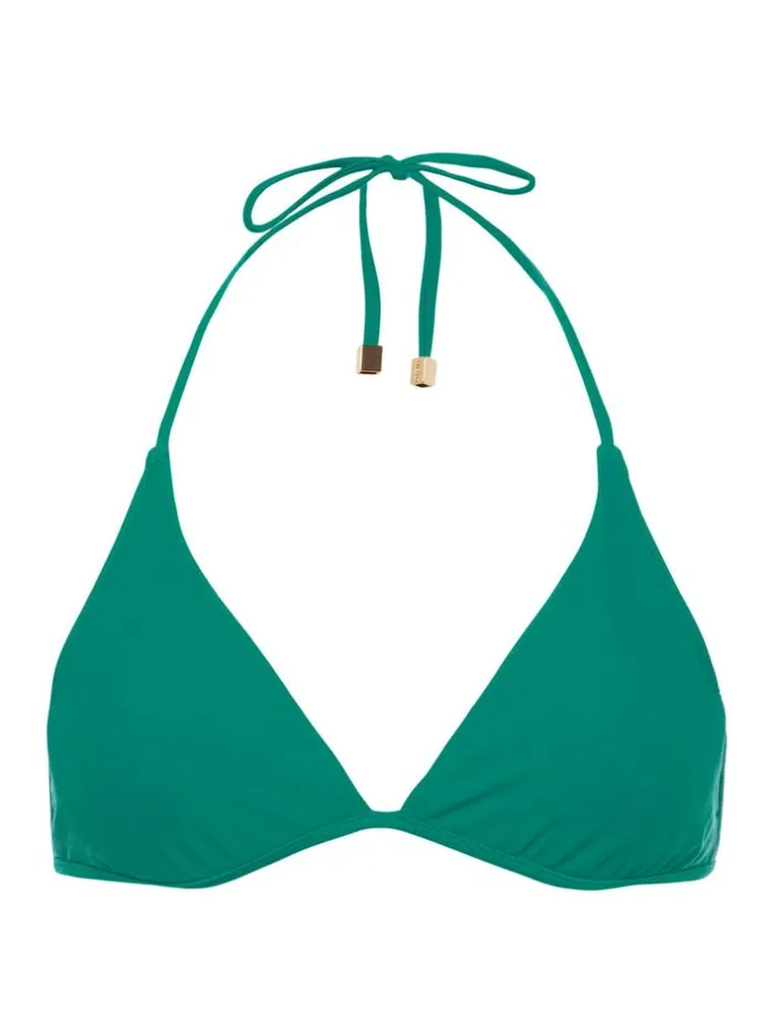 L039Agence Swimwear Women Annabelle Triangle Bikini Top Emerald