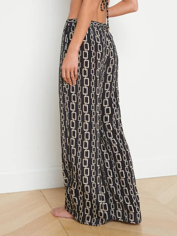 L039Agence Swimwear Women Geraldine Geo Pant Blackgold Chain