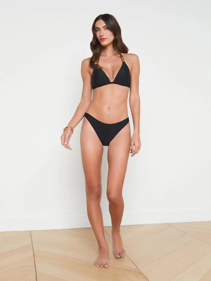 L039Agence Swimwear Women Jean Bikini Bottom Black