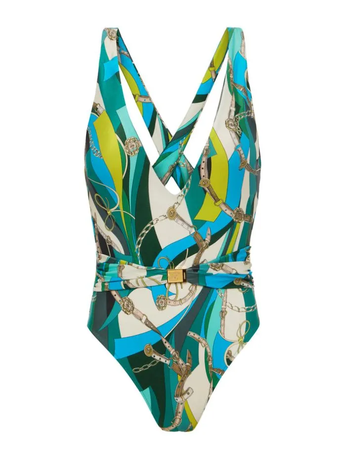 L039Agence Swimwear Women Lisa Plunge OnePiece Swimsuit Multi