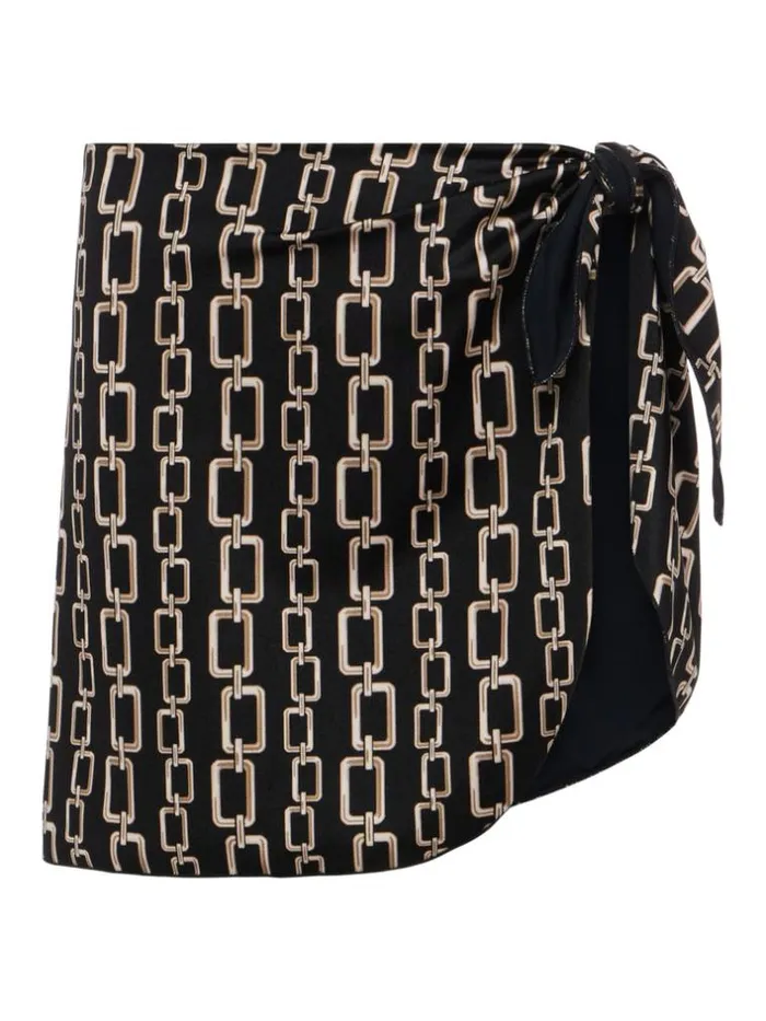 L039Agence Swimwear Women Marceline Mini Pareo Blackgold Chain
