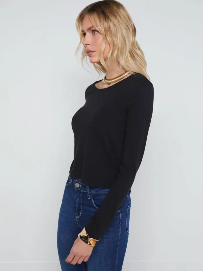 L039Agence Tees Women Benny Cotton Crewneck Tee Black