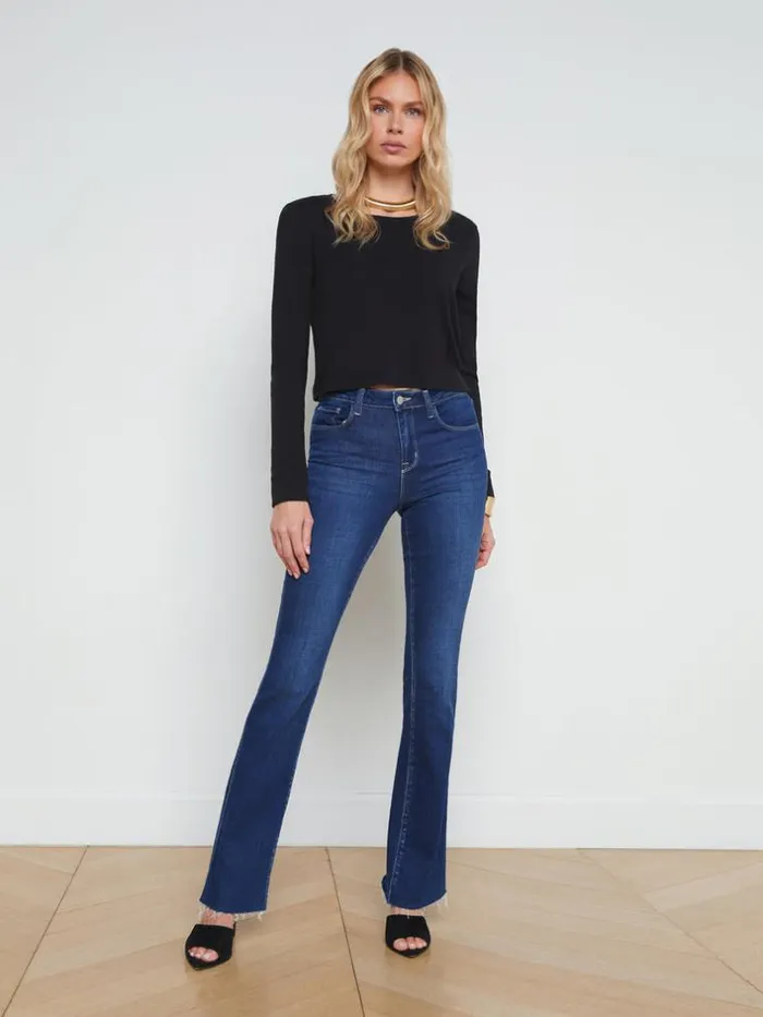 L039Agence Tees Women Benny Cotton Crewneck Tee Black