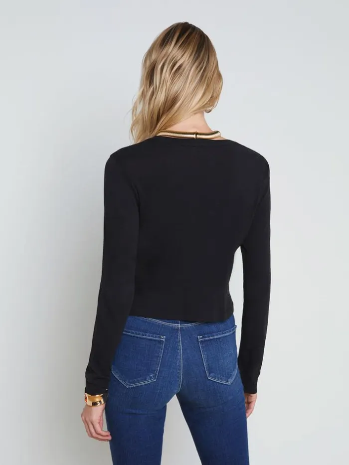 L039Agence Tees Women Benny Cotton Crewneck Tee Black