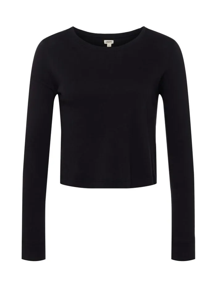 L039Agence Tees Women Benny Cotton Crewneck Tee Black