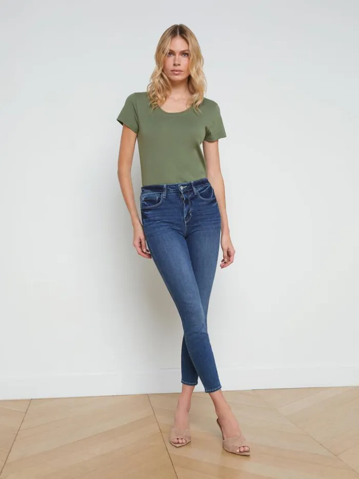 L039Agence Tees Women Cory Cotton Scoopneck Tee Clover