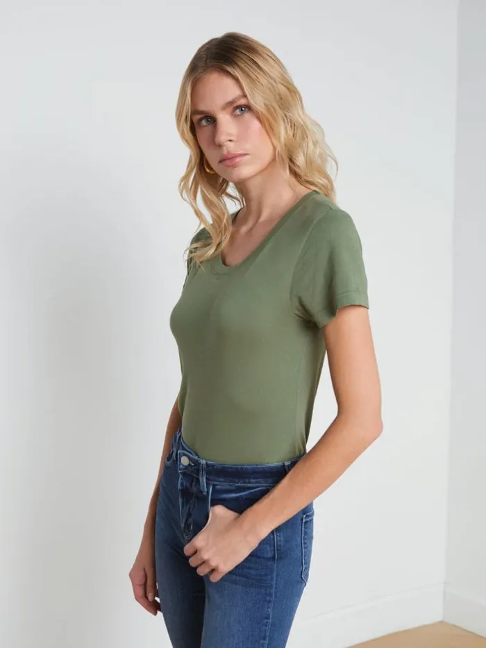 L039Agence Tees Women Cory Cotton Scoopneck Tee Clover