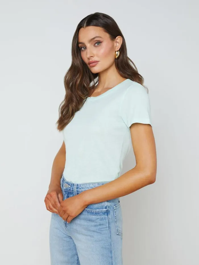 L039Agence Tees Women Cory Cotton Scoopneck Tee Honeydew