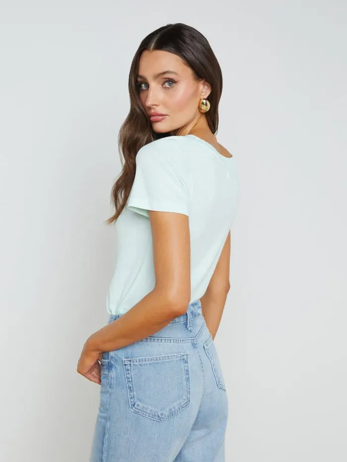 L039Agence Tees Women Cory Cotton Scoopneck Tee Honeydew