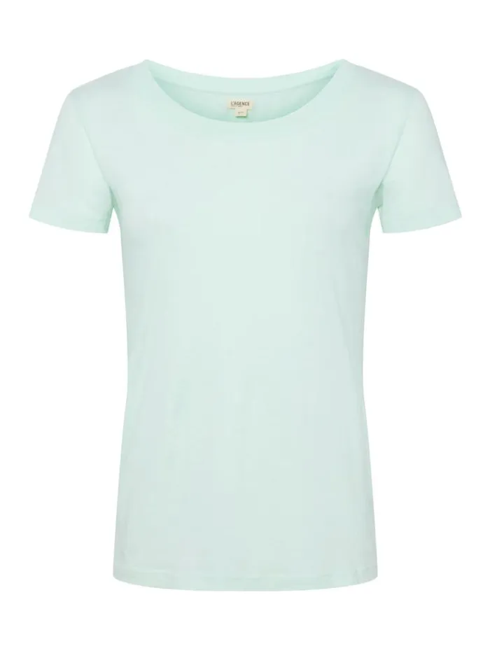 L039Agence Tees Women Cory Cotton Scoopneck Tee Honeydew