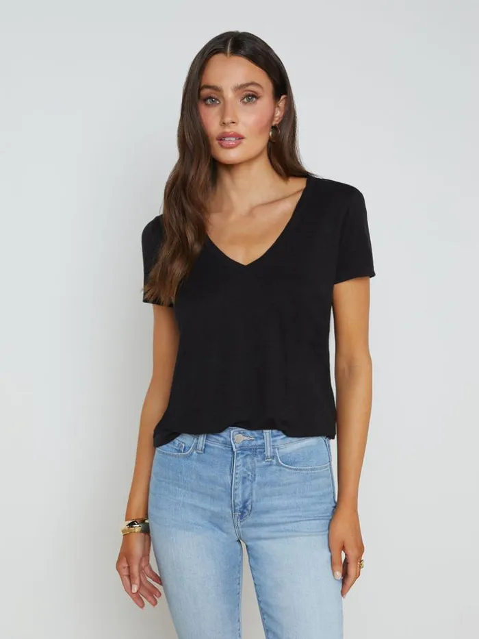 L039Agence Tees Women Daijia VNeck Tee Black