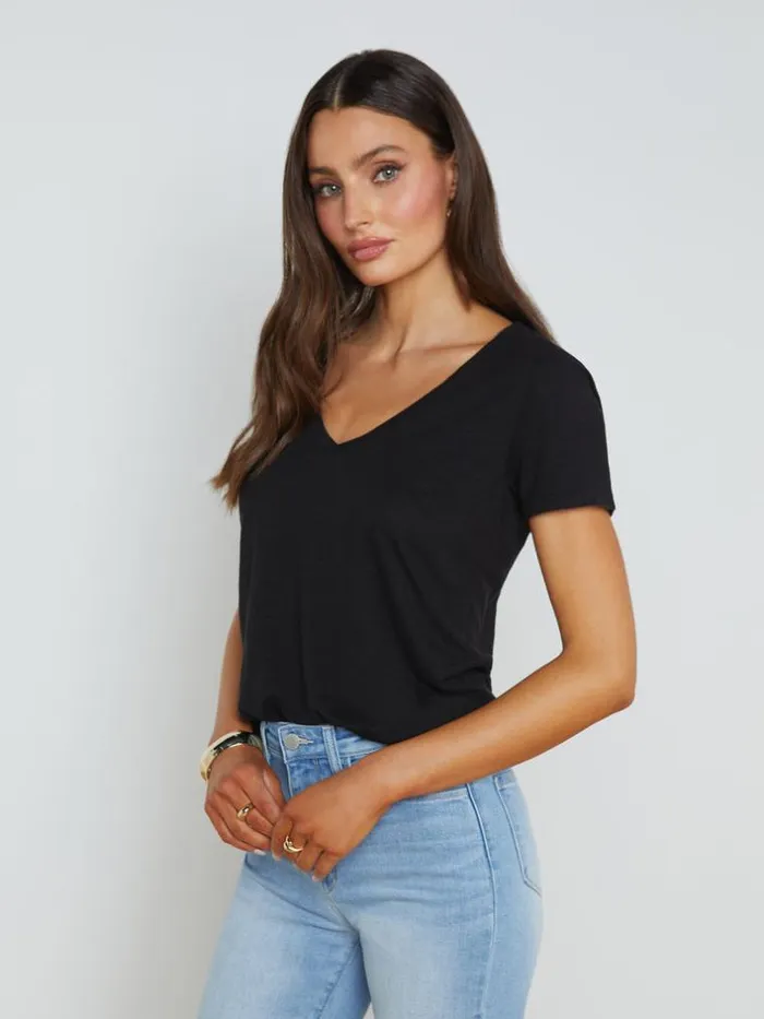 L039Agence Tees Women Daijia VNeck Tee Black