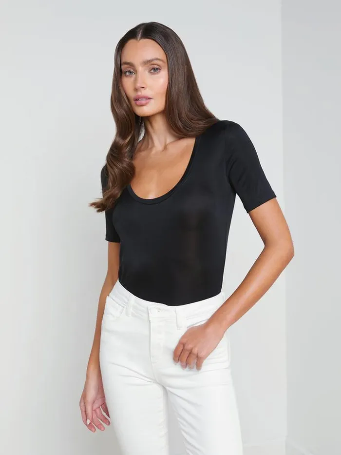 L039Agence Tees Women Felice Scoopneck Tee Black