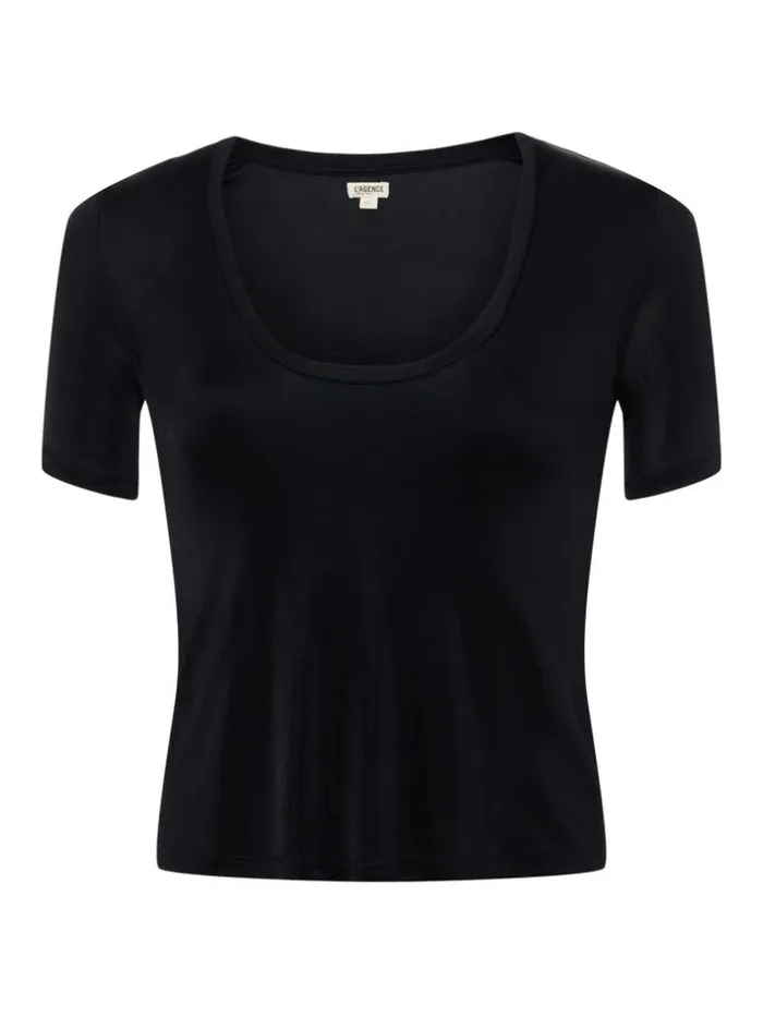 L039Agence Tees Women Felice Scoopneck Tee Black